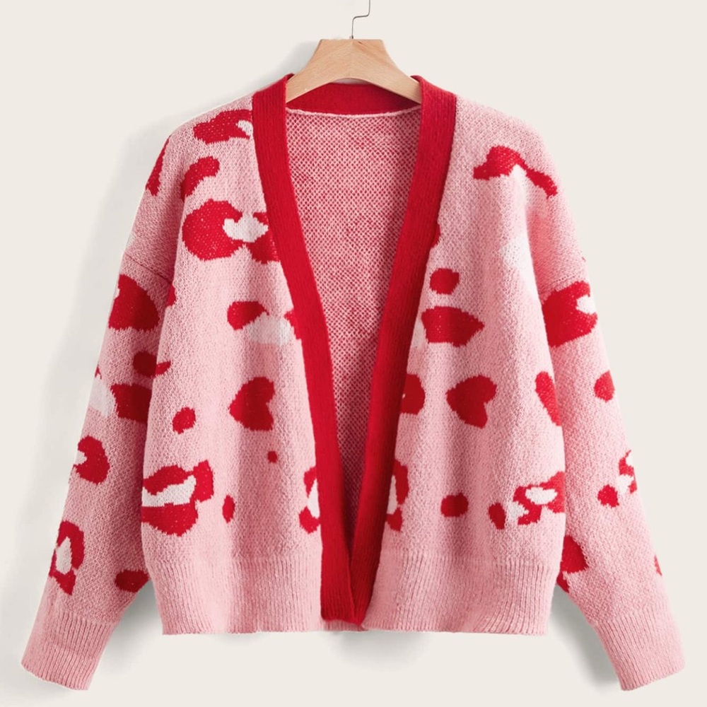 Red and Pink Women's Sweater